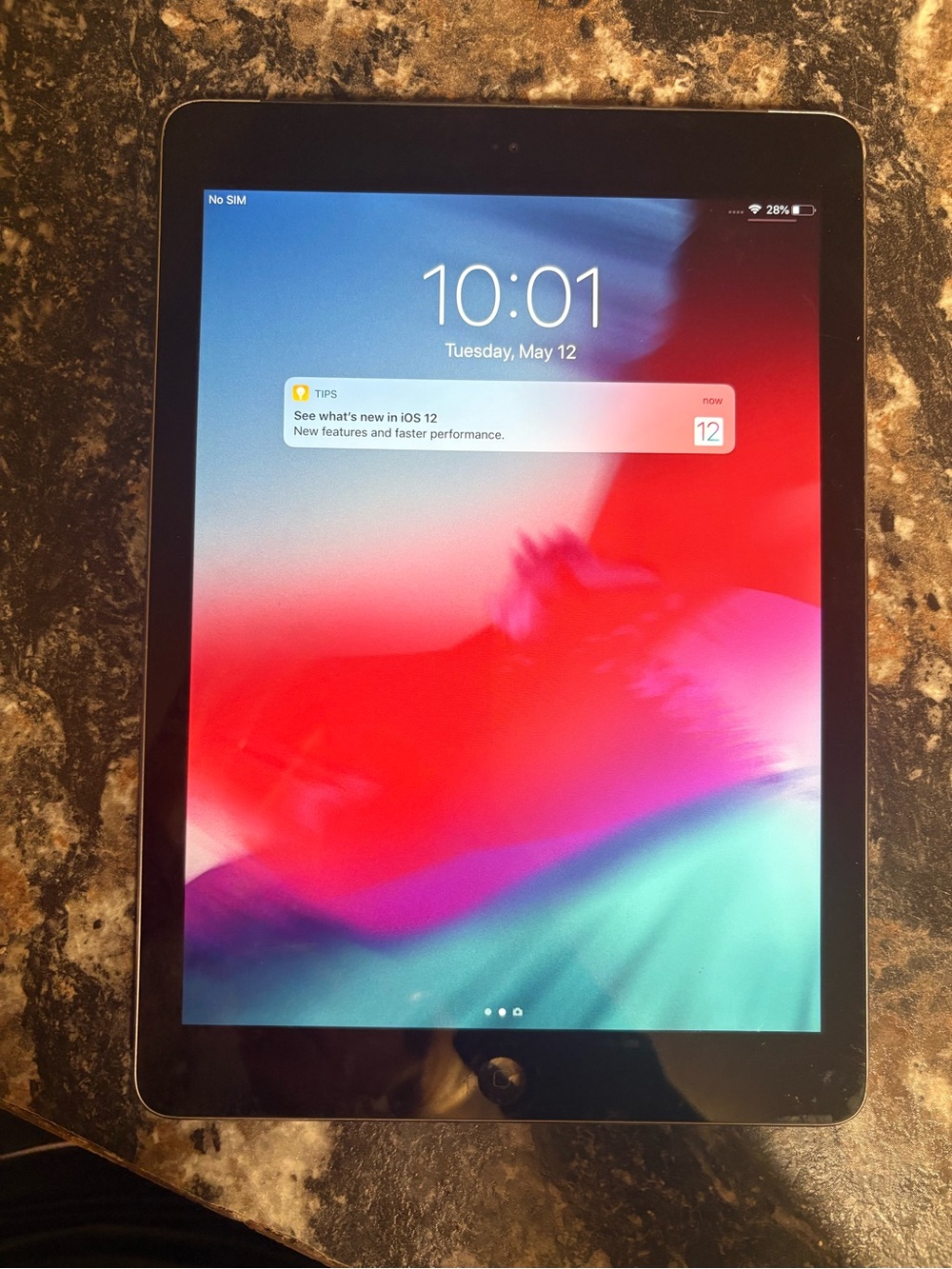 Apple iPad Tablet - Black Front with Colorful Display